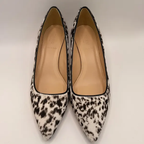 J.Crew Collection Made in Italy Calf Hair Animal Print Kitten Heel Pumps Size 7 - Image 3