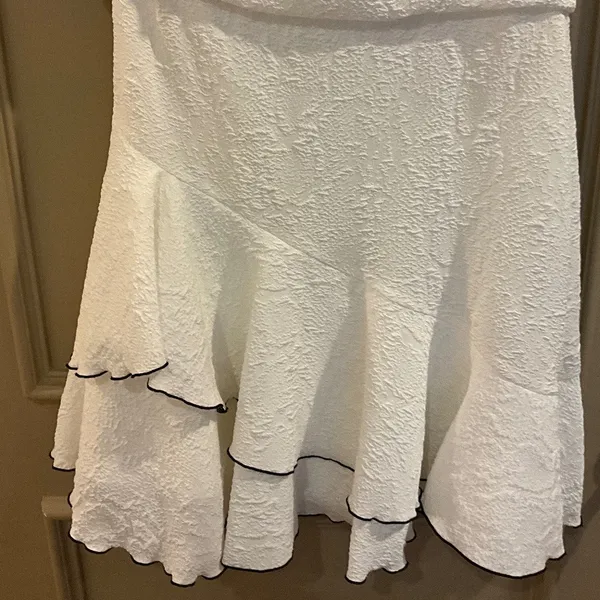 HALSTON HERITAGE Ruffled Asymmetric One-Shoulder Mini Dress White Size 4 NEW - Image 4