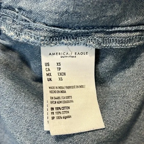 Imperfect‎ 100% cotton xs shorts American Eagle denim front tie belted pockets - Image 11
