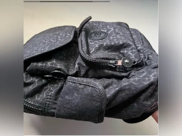 Kipling City Mini Backpack Pattern Black with Monkey - Image 3
