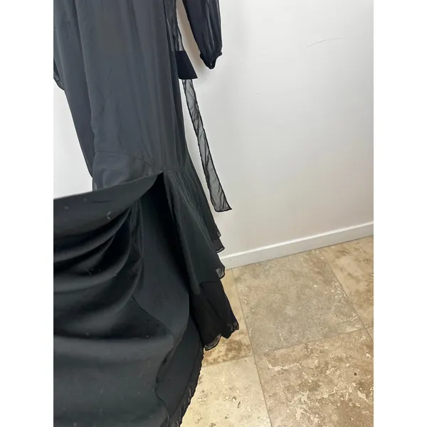 Lulus Tier Elegance Black Long Sleeve Tiered Maxi Dress Chiffon Formal M NWT - Image 7