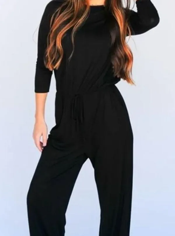 Lake Flower black jumpsuit with pockets EUC Size M - Image 2