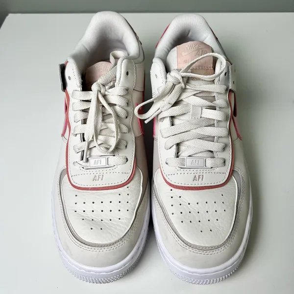 Nike Air Force 1 Shadow Womens Phantom/Pink Oxford/White/Red Stardust Sneakers10 - Image 4