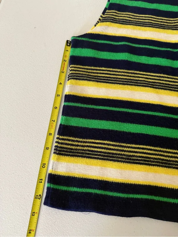 Vintage Old Made in Japan 100% Acrylic Fibre Sleeveless Striped Shirt knitted - Image 4