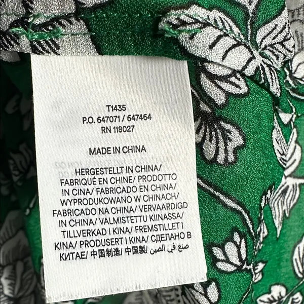 Boden Kelly Green Floral Blouse Sheer Long Sleeve Feminine Romantic Fall - Image 8
