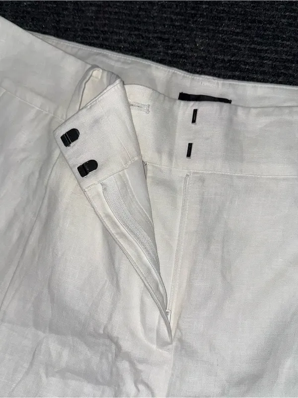 Talbots NWT Linen Pleated Bermuda Shorts Lined Coastal Resort Women's 14 White - Image 5