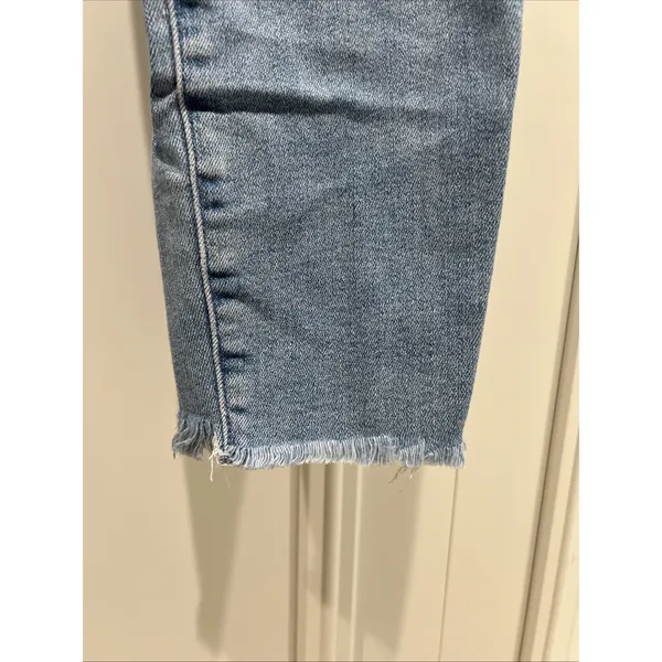 Mother High Waisted Looker Ankle Fray Jeans Blue Denim USA Made - Image 3