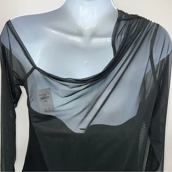 Abercrombie & Fitch Black Sheer Long Sleeve Blouse - Image 5