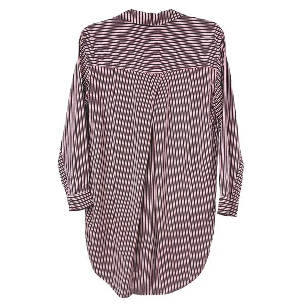 Maeve Anthropologie Striped Tunic Shirt Womens XS Button Down High Low Red Navy‎ - Image 8