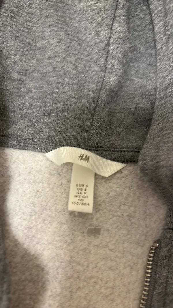 H&M Grey zip up hoodie - Image 2