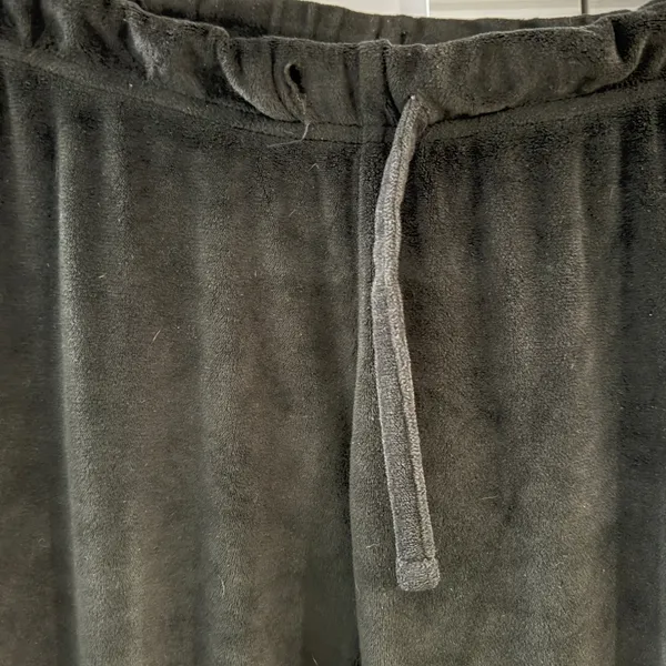 Juicy Couture Black Velour Rhinestone Logo Joggers Sleepwear Pants Womens Medium - Image 6