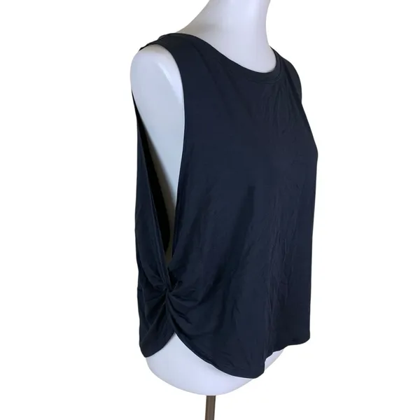 Athleta With Ease Muscle Twist Tank Athletic Yoga Workout Top Large Navy 602673 - Image 2