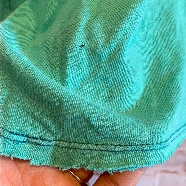 Free People Teal cap sleeve v neck shirt distress - Image 8