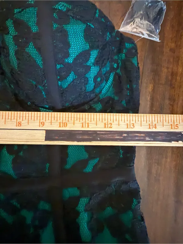 Guess NWT Emerald Green Strapless Lace Corset Short Dress Convertible Size 8 - Image 5
