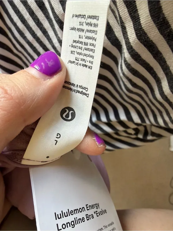 Lululemon Energy Longline Bra Medium Support B-D Cups Evolve Lavender Lux Size L - Image 6