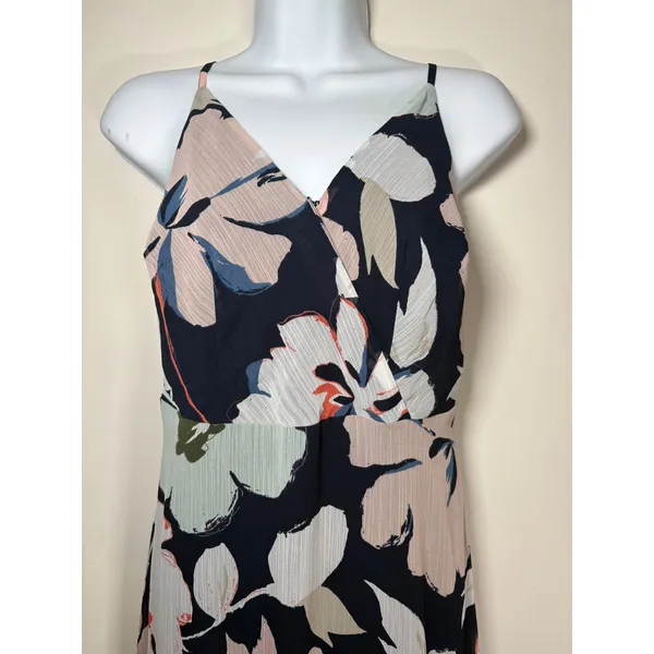Banana Republic Maxi Dress Navy Blue Floral Tiered Ruffle Wedding Guest NWT 2P - Image 2