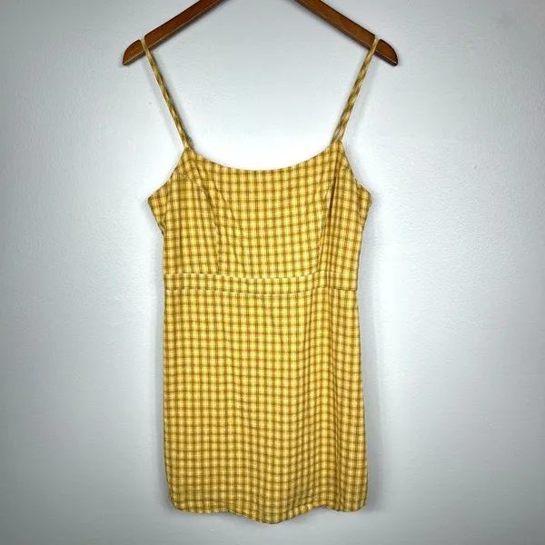 Urban‎ Outfitters Yellow Emma Plaid Mini Dress - Image 3