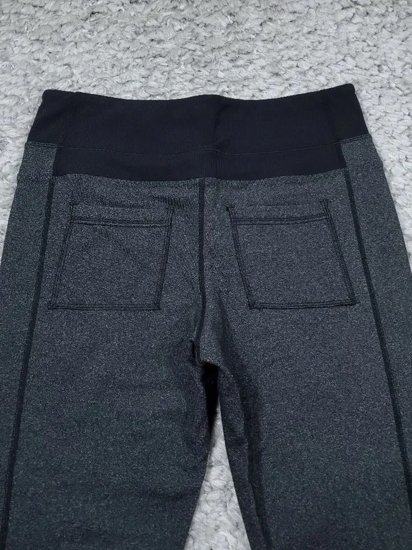Lululemon Sequence Pants Luon Bootcut Black Gray Back Pockets Women's size 8 - Image 3