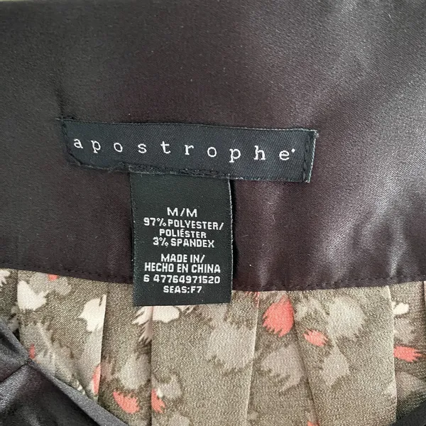 Apostrophe Brown Floral Blouse Flounce Sleeve Square Neck Relaxed Top Sz M - Image 5