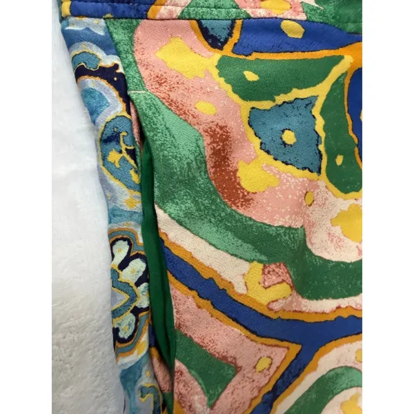Maeve Anthropologie Wide Leg Pants 0P Multicolor Rhiannon Satin Cropped Flare - Image 3