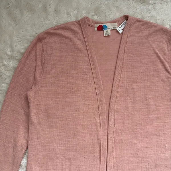 Free People FP Beach Sweater Bi-Coastal Cardigan Duster Papaya Sun Sz S - Image 5
