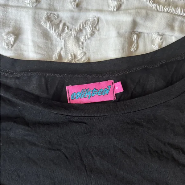 Edikted Black Long Sleeve Crop Top - Image 2