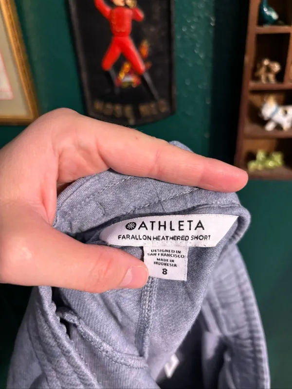 Athleta FARALLON Blue Shorts Size 8 Heathered 4” - Image 3