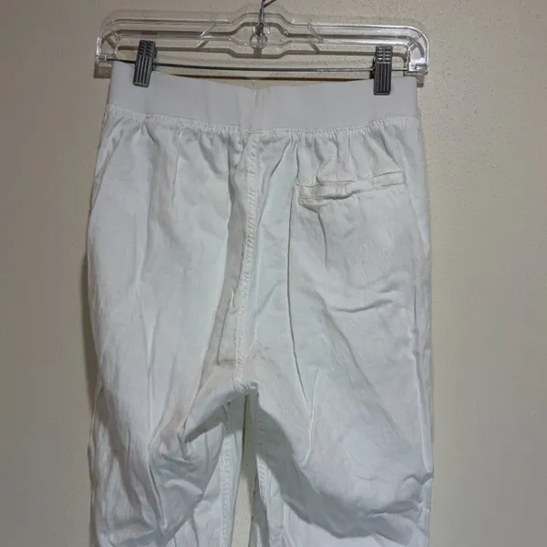 Faherty Size S Small Arlie Day Pant Joggers White Linen Blend - Image 7