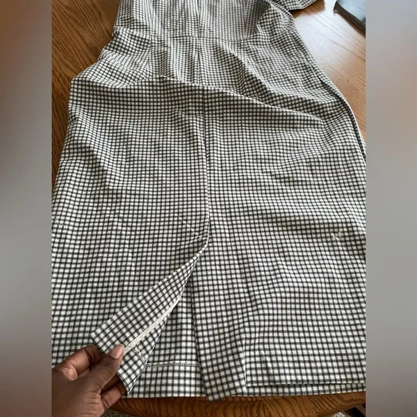 Banana Republic Black And White Gingham Plaid Dress Size 12 - Image 9