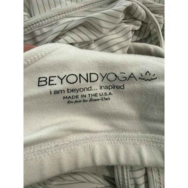Beyond Yoga Women Liner Tank Relaxed‎ Fit Top White Striped Small - Image 5