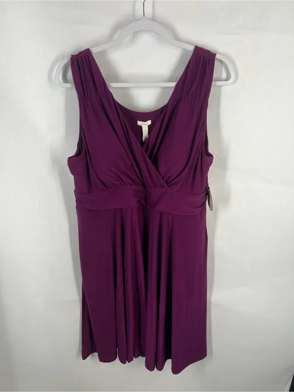 NWT Soma Draped Waist Henna Plum Soft Dress XL - Image 2