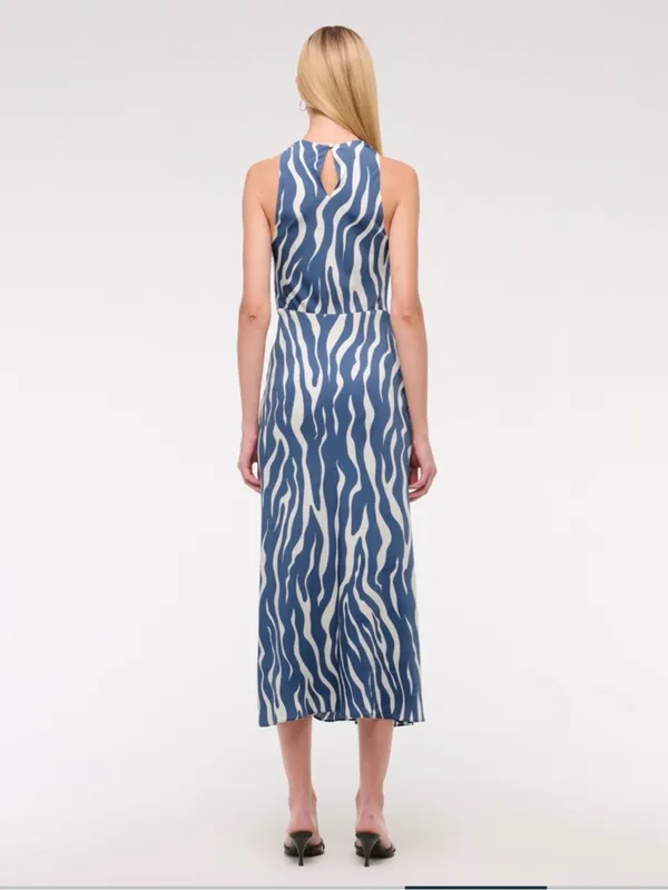 Abercrombie and Fitch cowl neck blue/white zebra print dress. Size M. NWT. - Image 2