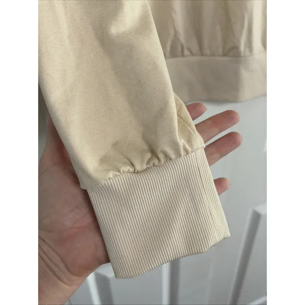 Feat Blanket Blend Crewneck Sweatshirt Womens Size XL Cream Tan Pullover Soft - Image 2