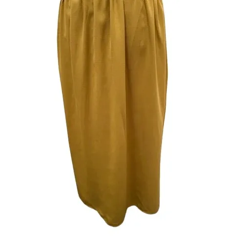 Goodnight Macaroon Maxi Dress Ruffle‎ Halter Neck Tie Back Mustard Size Medium - Image 3