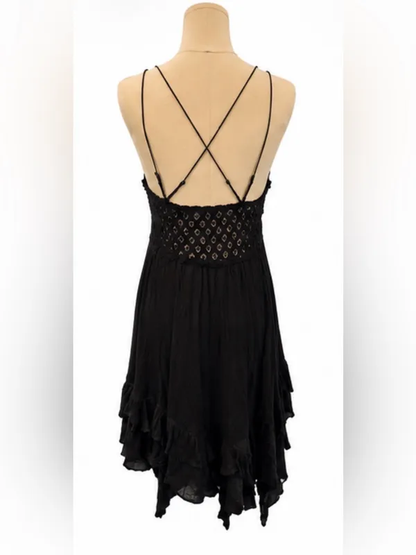 Free People Intimately Black Lace Slip Dress NWT Size S Adjustable Straps Boho - Image 3