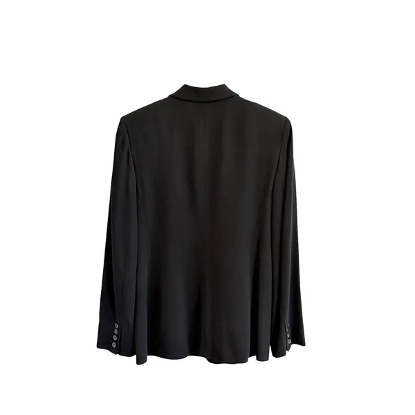 Lauren Ralph Lauren Womens Black Wool Blend Blazer Jacket Sz 6 Office Old Money - Image 2