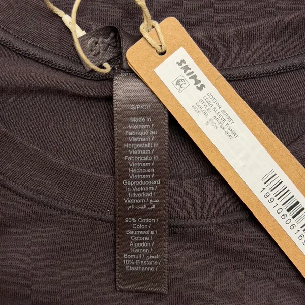 NWT Skims Cotton Jersey Long Sleeve T-Shirt SMALL - Image 4