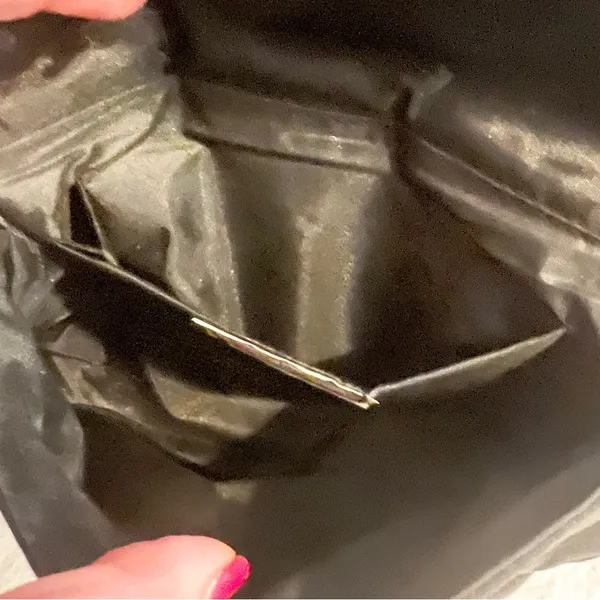 Vintage Black Satin Elegant Clutch Evening Bag - Image 5