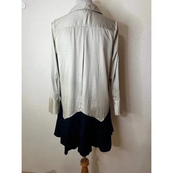 Tuckernuck Sand Roux button up structured colorblock mini dress WOMENS SMALL - Image 5