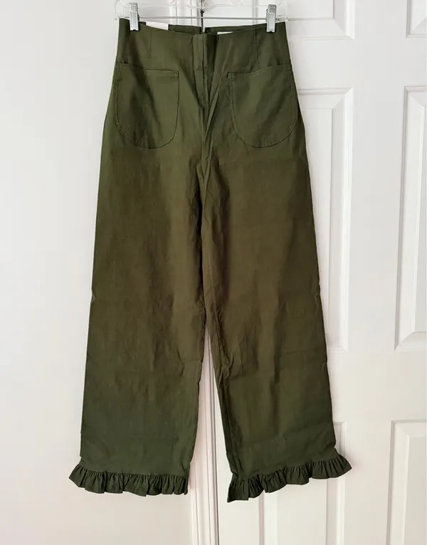 Anthropologie Maeve The Colette Ruffle-Hem Crop Wide-Leg Pants, Size 26 Tall - Image 5