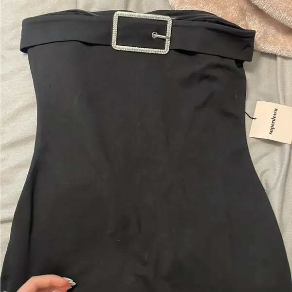 Superdown Black Strapless Dress - Image 2