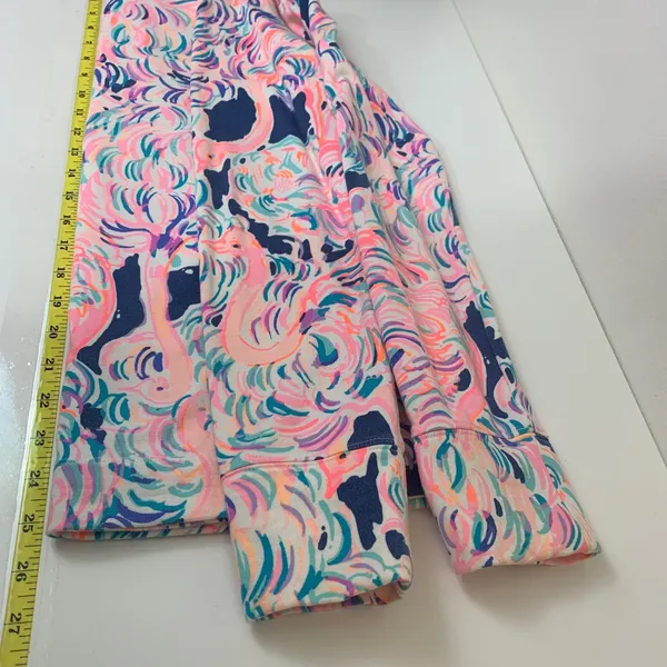 Lilly Pulitzer Women's S Skipper Popover High Tide Navy Flamingo Gopher Half Zip - Image 4