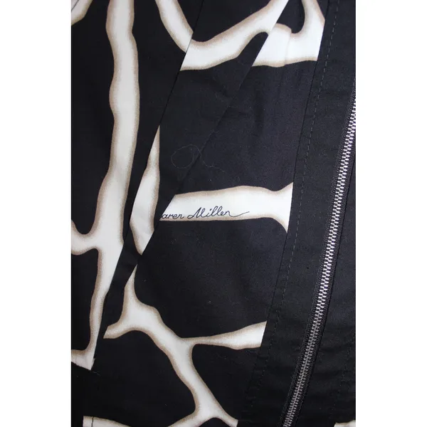 Karen Millen Dress Women 10 Black Giraffe Print Great Sheath Cap Sleeve Cotton - Image 4