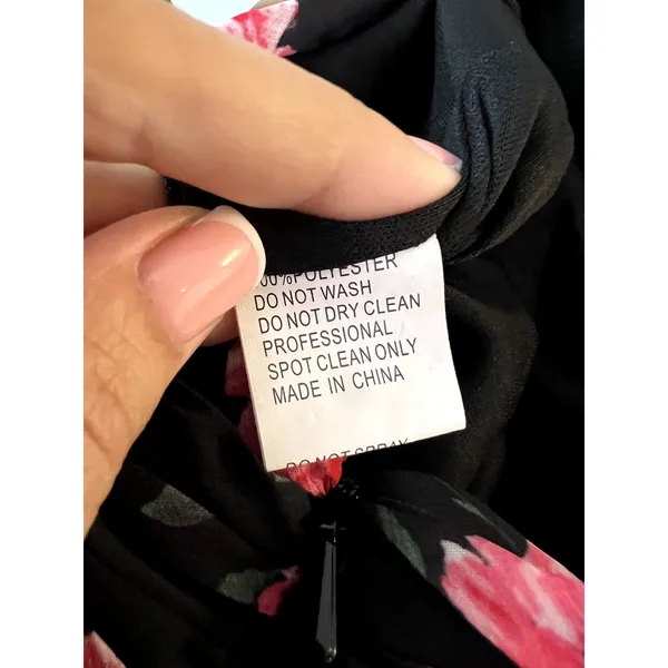 Mac Duggal 70246 One Shoulder Ruffled Rose Floral Gown Maxi Dress Black size 4 - Image 6