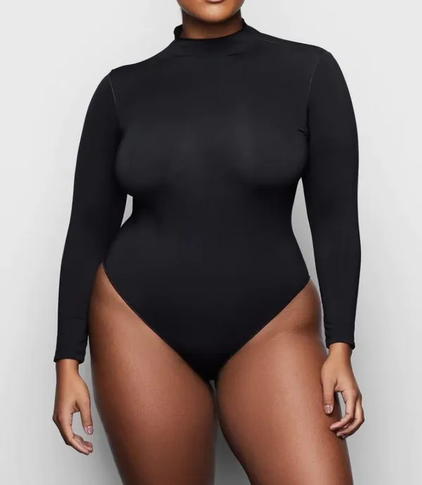 Skims Essential Mock Neck Long Sleeve Bodysuit - Image 2