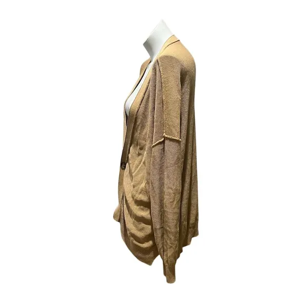 Free People Women's Beige Oversized Cardigan Sweater Size S - Image 7