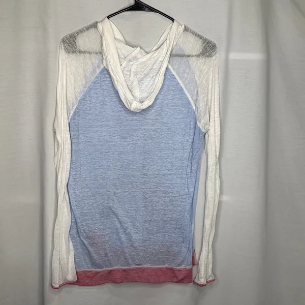 Pink Rose Lightweight Long Sleeve Hoodie Women's L - Image 2