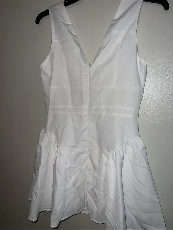 Corset Cute Bow Decor V-Neck A-Line Ruffle Mini Dress, Vacation, Date, Romantic - Image 10