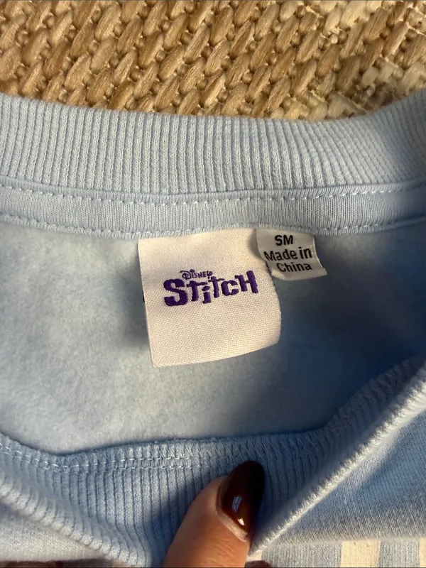 NWT Kohl's Light Blue Disney Stitch 'Feelin' Festive' Sweatshirt - Image 3