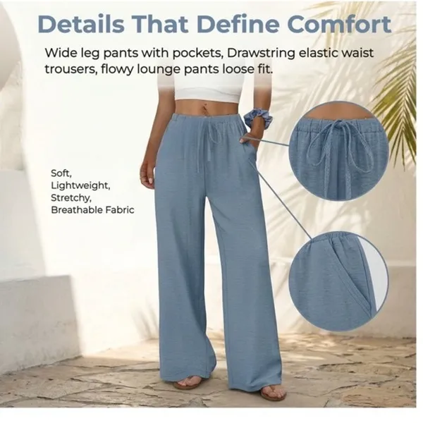 NWT ~ Women's Apricot Wide Leg Flowy Palazzo Pants & Pockets ~ Plus Size XXL - Image 3